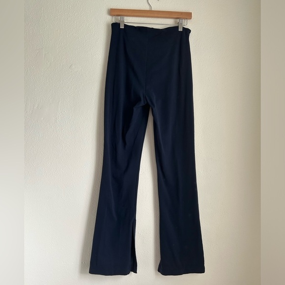 Athleta Navy Blue High Rise Flare Leg Slit Greenwich Pants Medium - Picture 6 of 10
